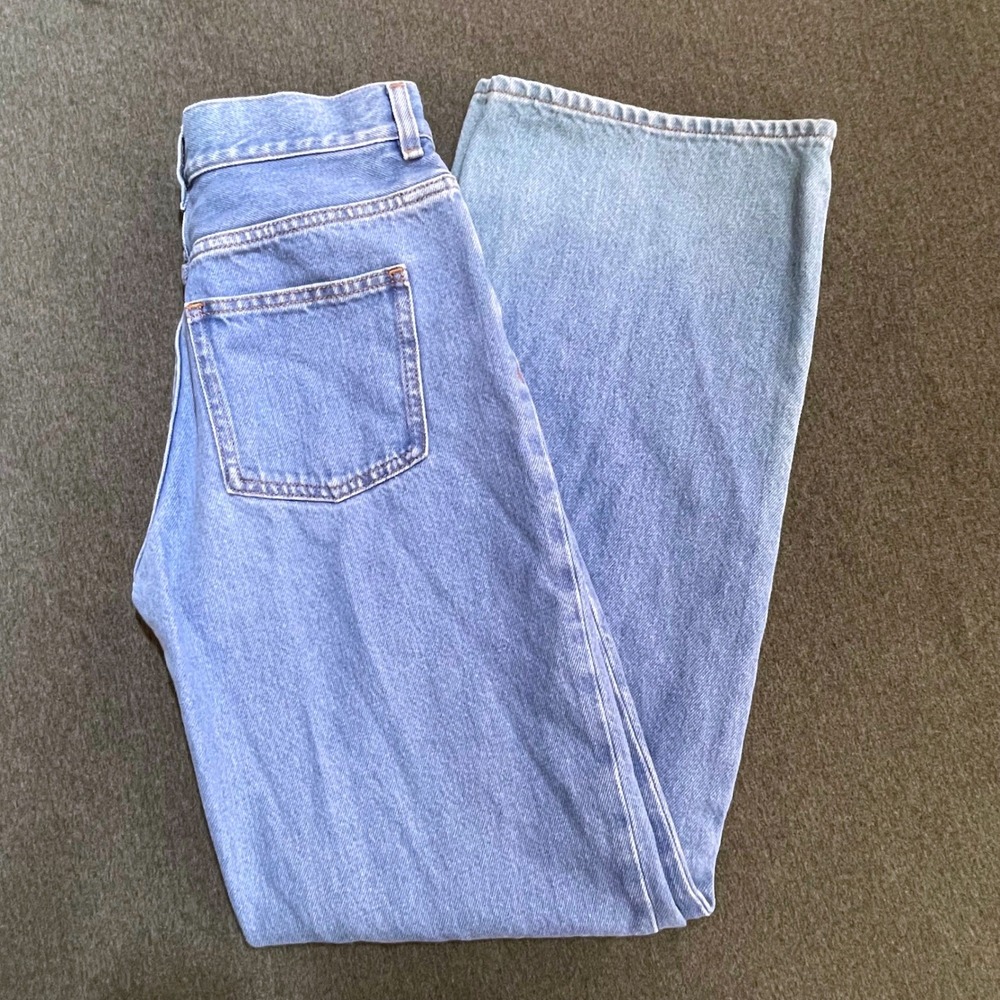 COS Wide Leg Jeans Women Size 25 Blue High Rise 100% Cotton Denim